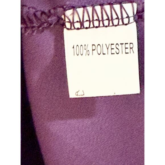 Women's Purple Chiffon Blouse Long Sleeve Tunic Shirt  Size Large 🍇💫💜 - Picture 9 of 9